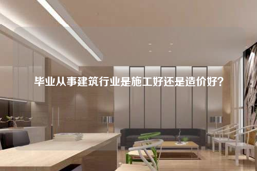 毕业从事建筑行业是施工好还是造价好？